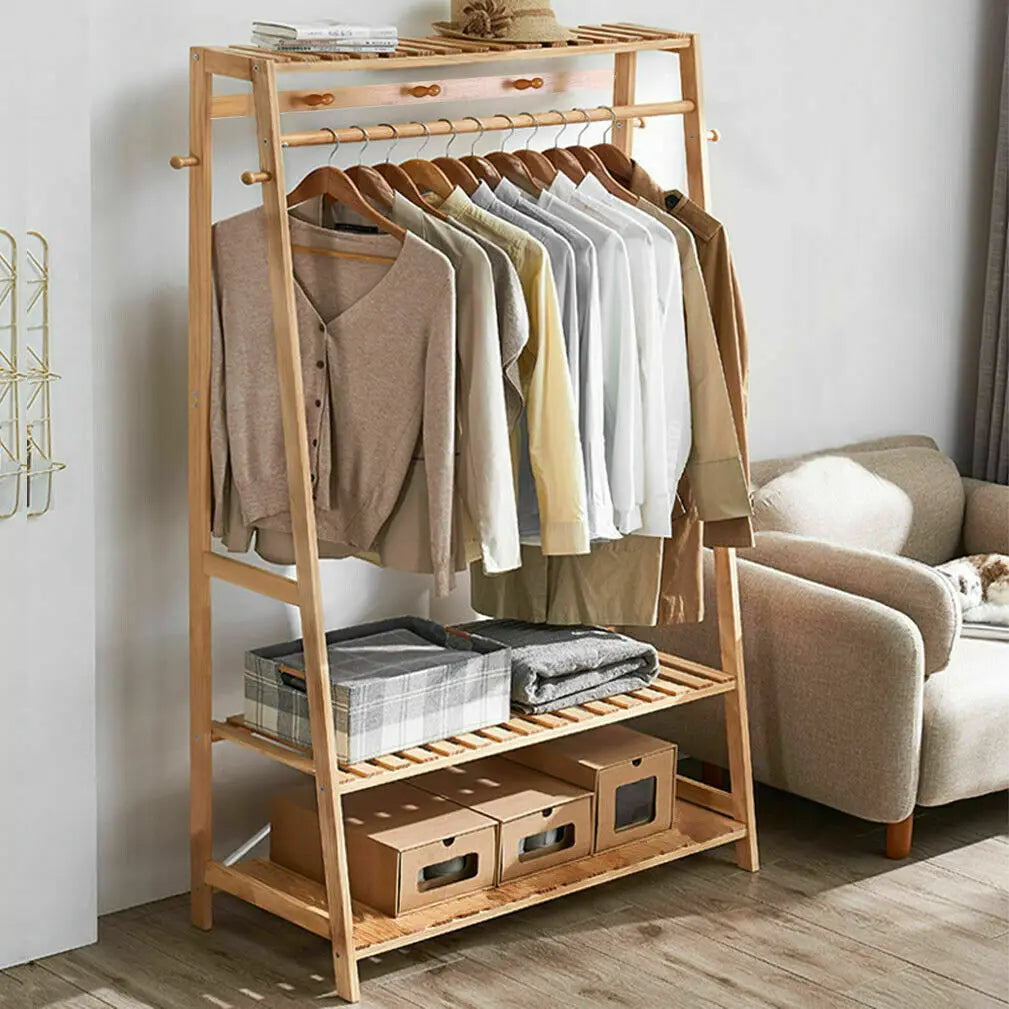 Meuble Porte Manteau en Bambou Clair