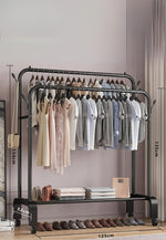 Meuble porte manteau chaussure Grand Dressing sur Roulette Noir - Vignette | Maison Porte Manteau®
