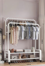 Meuble porte manteau chaussure Grand Dressing sur Haute Roulette Blanc - Vignette | Maison Porte Manteau®