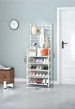 Meuble porte manteau chaussure Haut Fin Blanc - Vignette | Maison Porte Manteau®