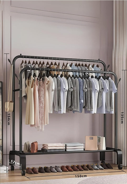 Meuble porte manteau chaussure Immense Dressing sur Roulette Noir