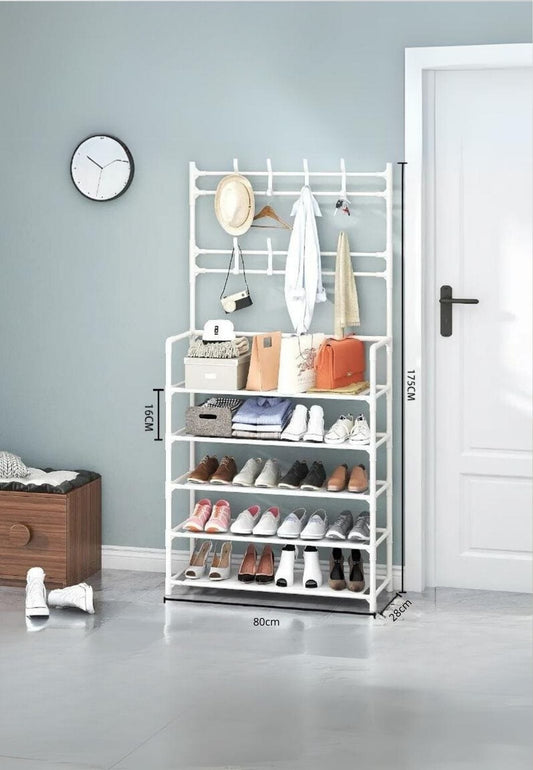 Meuble porte manteau chaussure Large Blanc