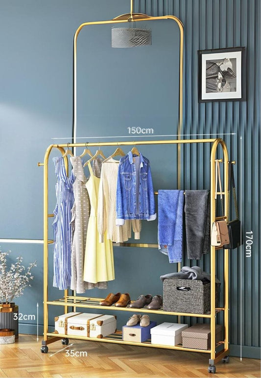 Meuble porte manteau chaussure Luxe Doré Géant