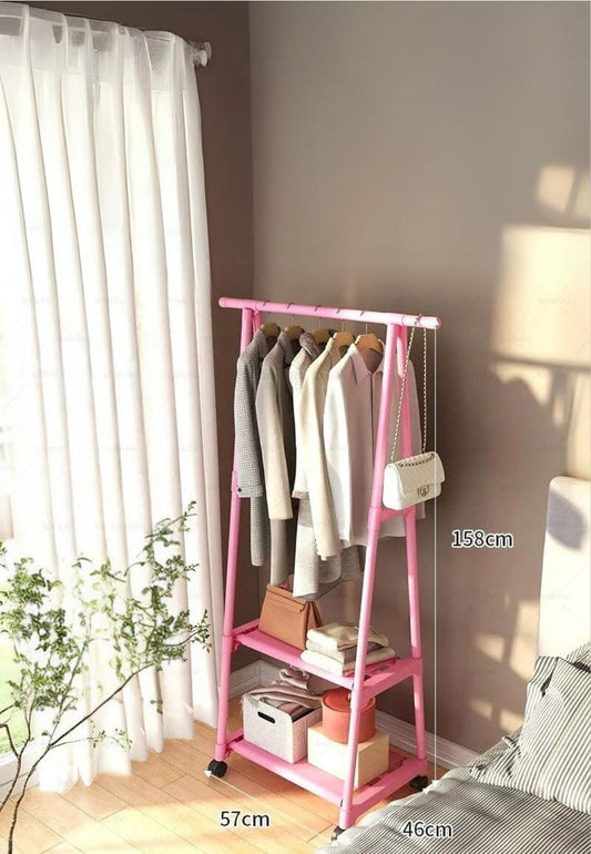 Meuble porte manteau chaussure Ouvert Roulant Rose
