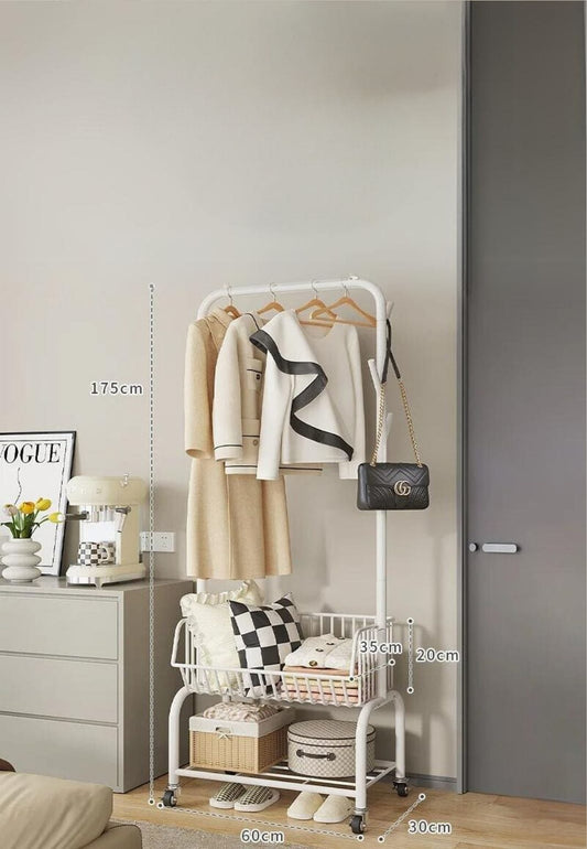 Meuble porte manteau chaussure Panier Blanc