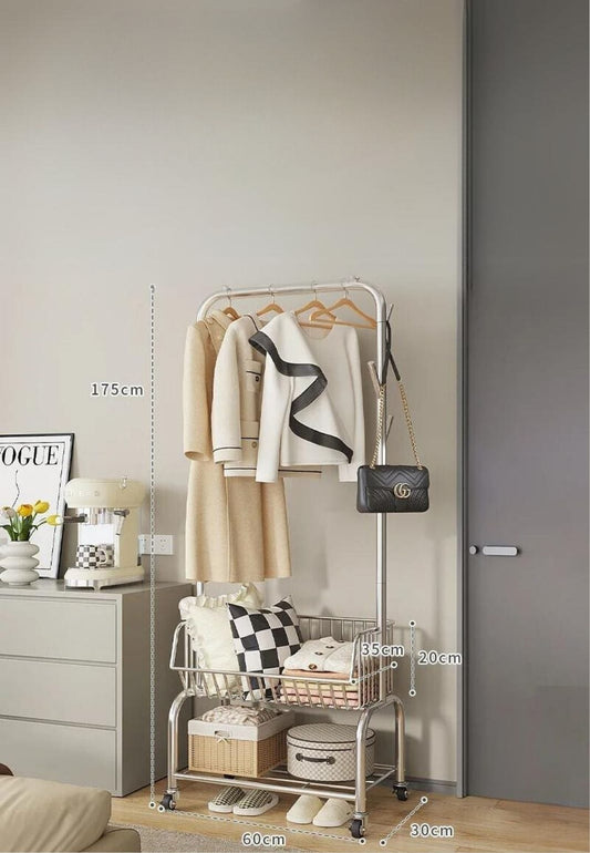 Meuble porte manteau chaussure Panier Gris