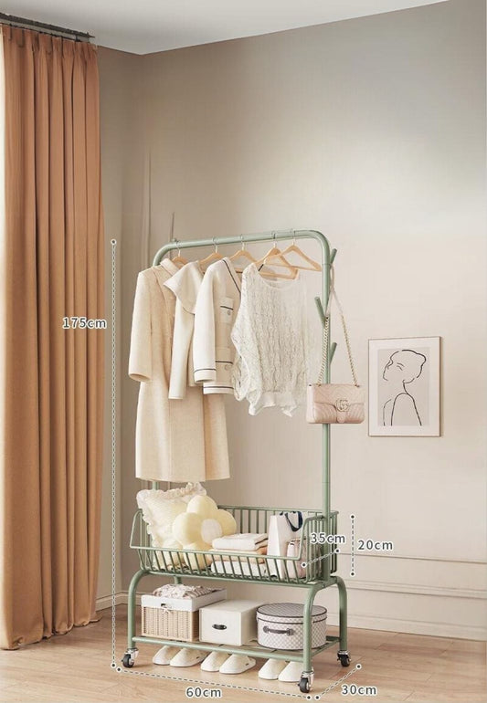 Meuble porte manteau chaussure Panier Vert