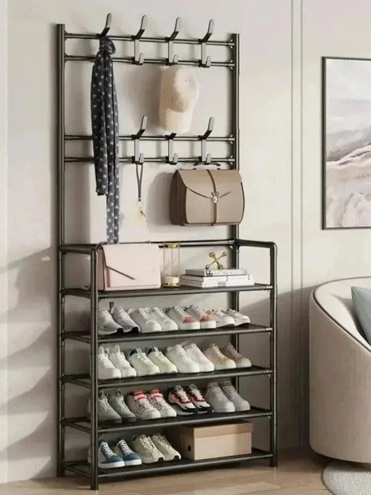 Meuble porte manteau chaussure Petit Rangement Noir
