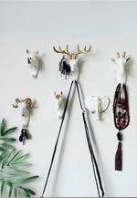 Patère porte manteau 6 Animaux Blanc et Doré - Vignette | Maison Porte Manteau®