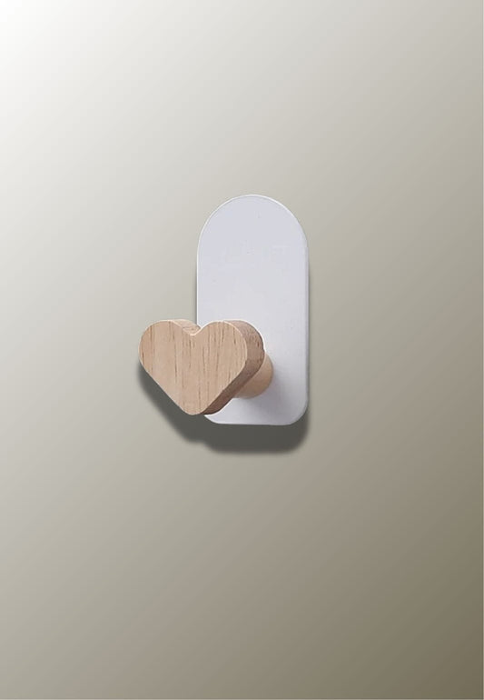 Patère porte manteau pour enfant Cœur en bois