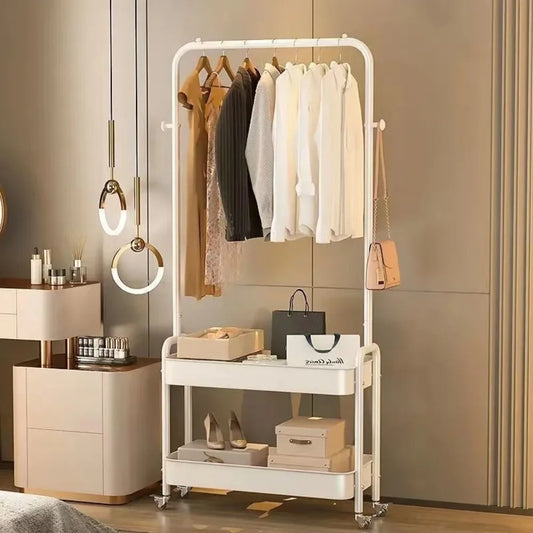 Porte Manteau Design Métallique Blanc Crème