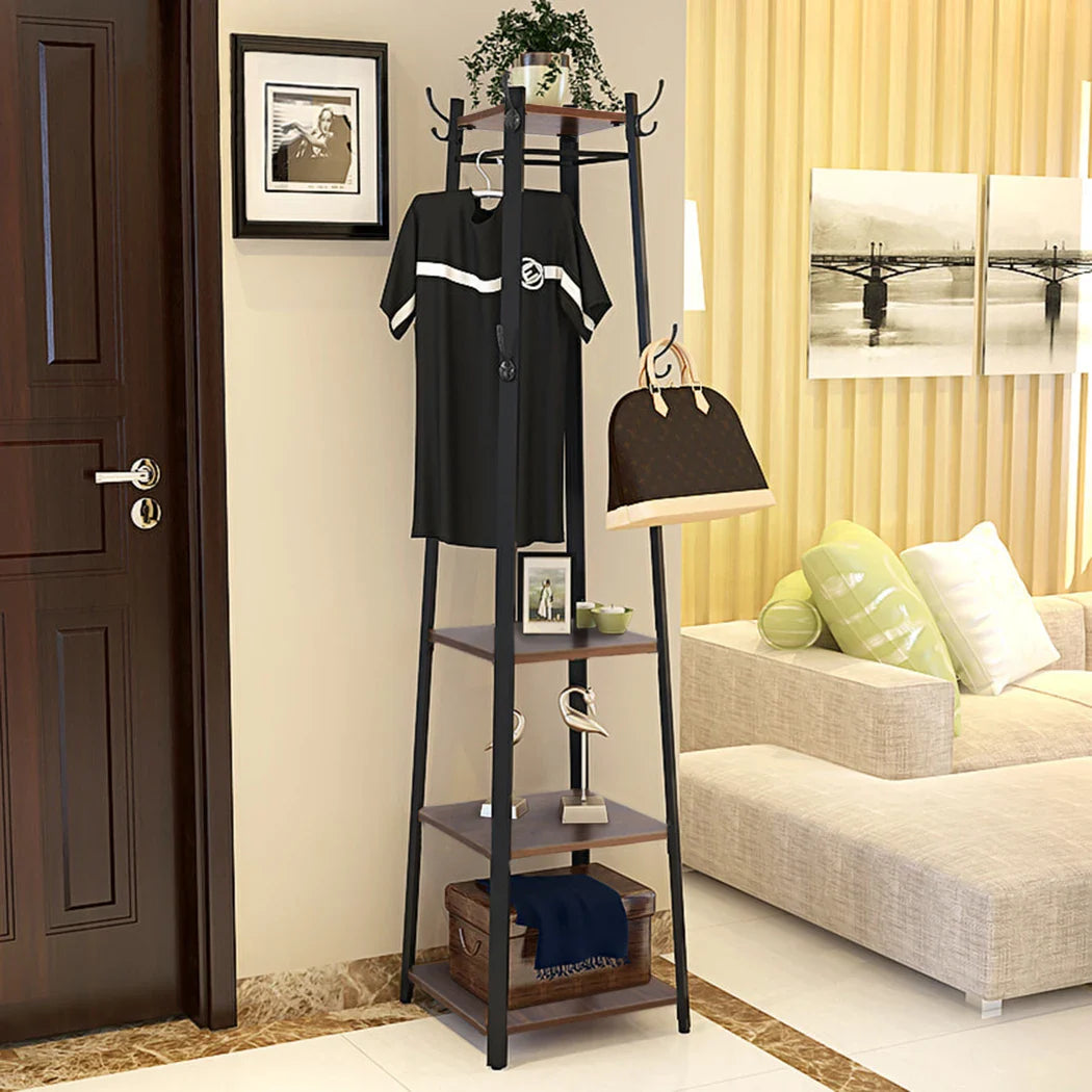 Porte Manteau Noir Bois foncé pour entrée