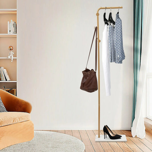 Porte Manteau sur pied Or sur Base Blanche