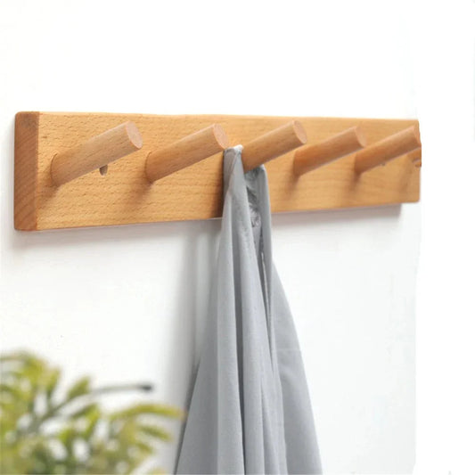 Porte manteau bois mural à 5 branches