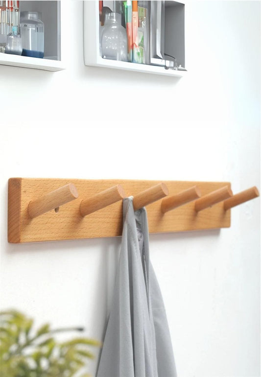 Porte manteau bois mural à 6 branches