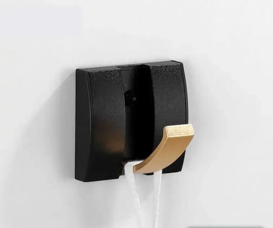 Porte manteau design mural Noir Doré 1 Crochet