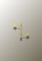 Porte manteau design mural Vertical Doré 2 Crochets
