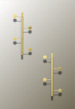 Porte manteau design mural Vertical Doré 4 Crochets x2 - Vignette | Maison Porte Manteau®