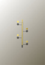 Porte manteau design mural Vertical Doré 4 Crochets - Vignette | Maison Porte Manteau®