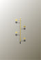 Porte manteau design mural Vertical Doré 4 Crochets