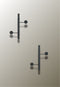 Porte manteau design mural Vertical Noir 2 Crochets double