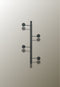 Porte manteau design mural Vertical Noir 4 Crochets