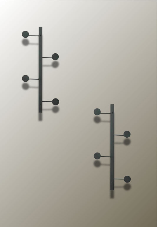 Porte manteau design mural Vertical Noir 4 Crochets 2