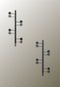 Porte manteau design mural Vertical Noir 4 Crochets 2
