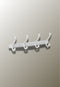 Porte manteau mural 4 Crochets Virgule Blanc