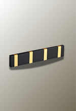 Porte manteau mural design Noir Doré 4 crochets - Vignette | Maison Porte Manteau®