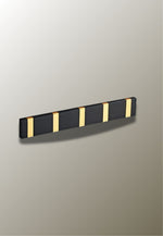 Porte manteau mural design Noir Doré 5 crochets - Vignette | Maison Porte Manteau®