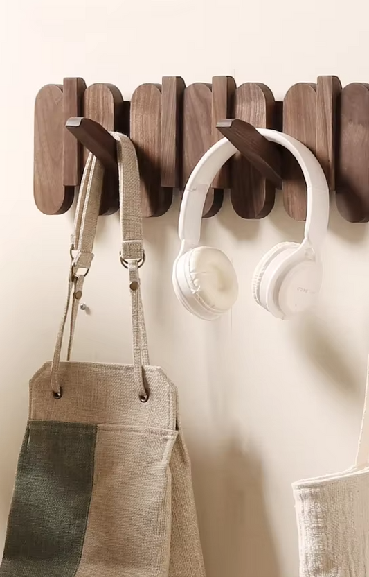 Porte manteau mural design en bois 3 Crochets Ronds
