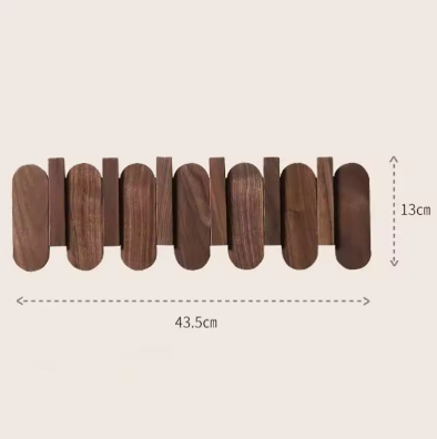 Porte manteau mural design en bois 6 Crochets Ronds taille