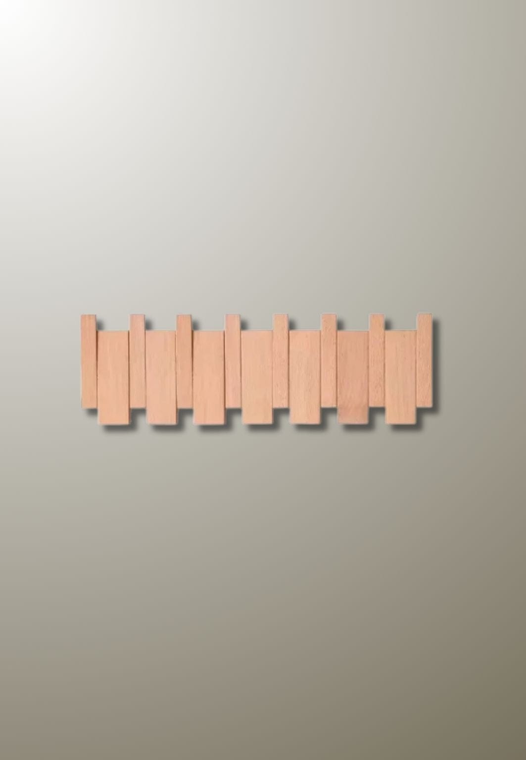 Porte manteau mural design en bois clair 6 patères