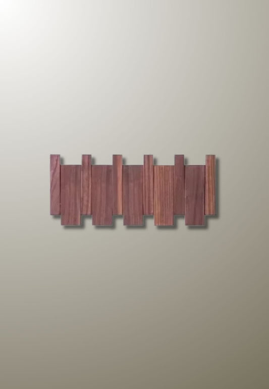 Porte manteau mural design en bois foncé 4 patères