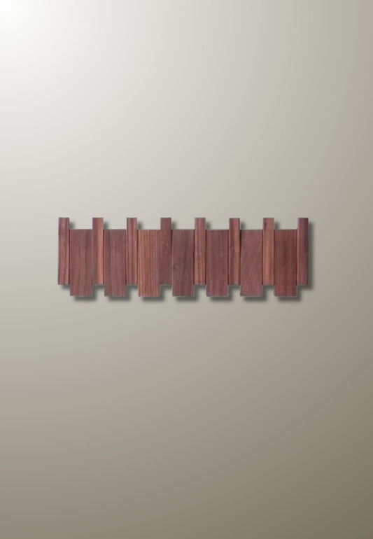 Porte manteau mural design en bois foncé 6 patères