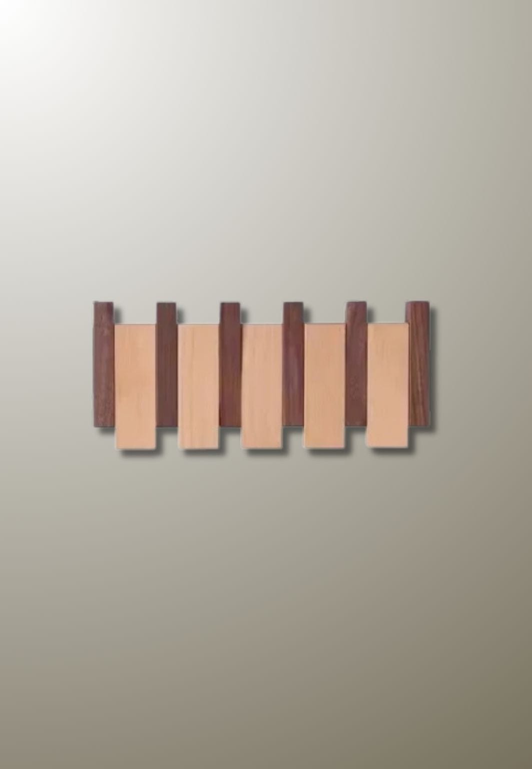 Porte manteau mural design en bois mixte 4 patères