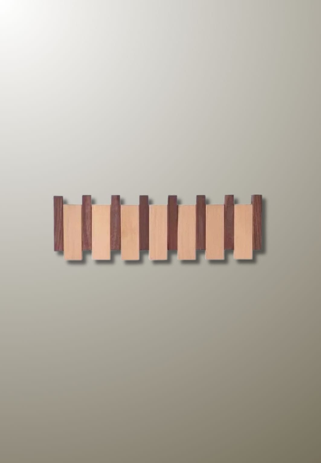 Porte manteau mural design en bois mixte 6 patères
