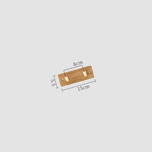 Porte manteau mural en bois 2 picots