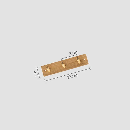 Porte manteau mural en bois 3 picots