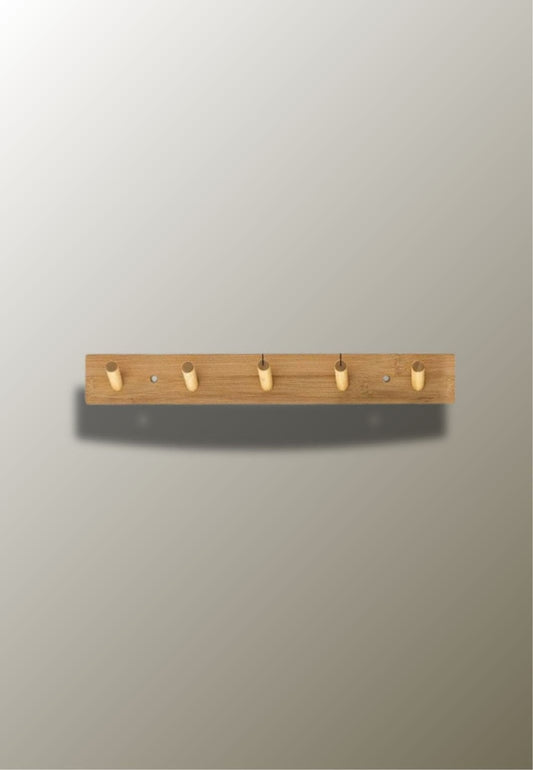 Porte manteau mural en bois 5 picots