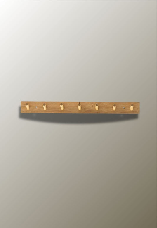 Porte manteau mural en bois 7 picots