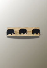 Porte manteau mural enfant triple Eléphant Noir - Vignette | Maison Porte Manteau®