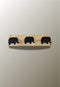 Porte manteau mural enfant triple Eléphant Noir