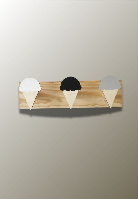 Porte manteau mural enfant triple Glace Multicolore 3
