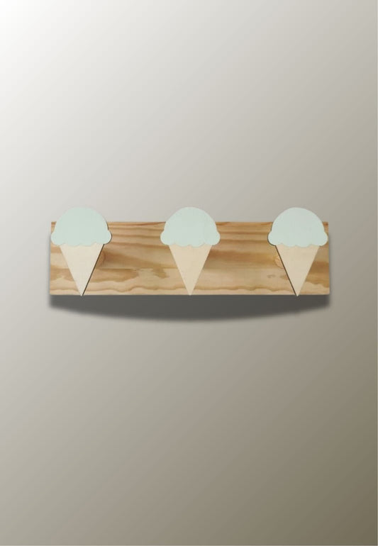 Porte manteau mural enfant triple Glace Verte