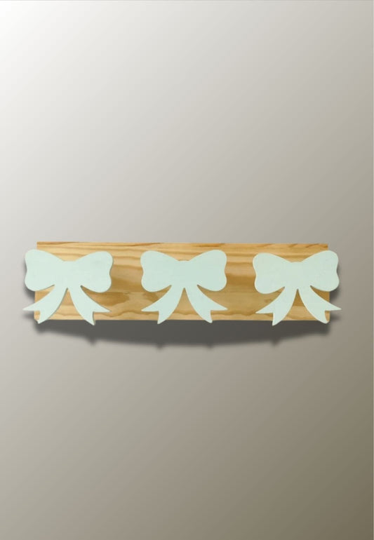 Porte manteau mural enfant triple Nœud papillon Vert