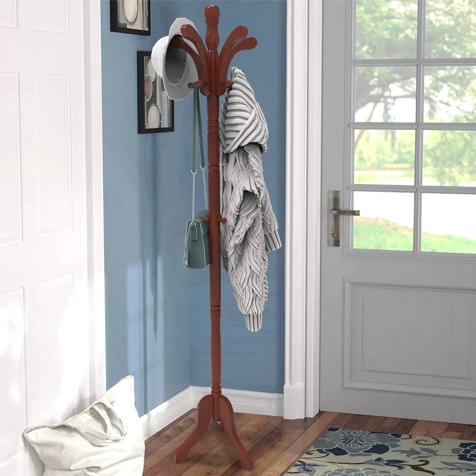 Porte manteau perroquet Bois Foncé