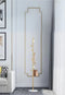 Porte manteau sur pied design arbre doré sur base blanche