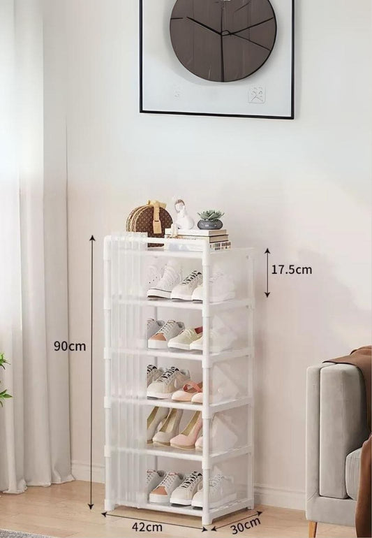 Meuble porte manteau chaussure à rideaux Blanc